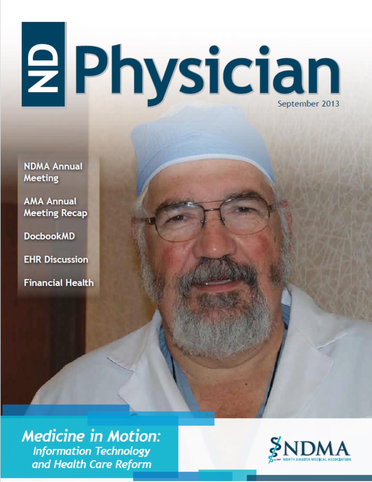 ND Physician September 2013 magazine cover
